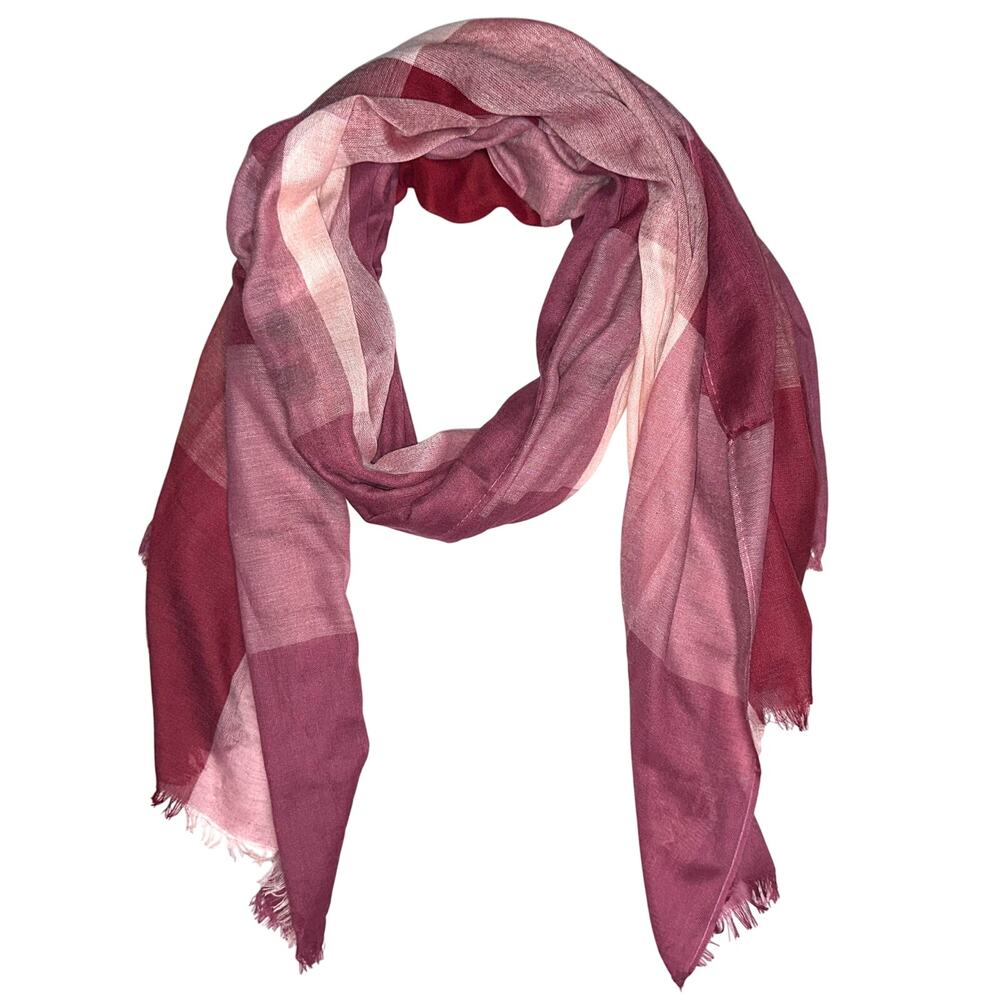 Charming Charlie Red Plaid Lightweight Rectangle Scarf